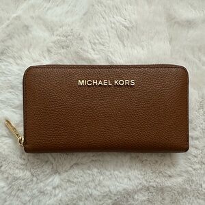 Michael Kors Brown Zip-Around Wallet